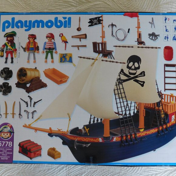 Rare PLAYMOBIL Skull Pirate Ship 5778 Buccaneer building toy BRAND NEW SEALED - Picture 6 of 16